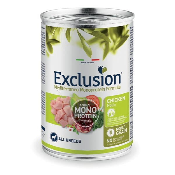 Exclusion Dog Mediterraneo Monoprotein Lattina 400g