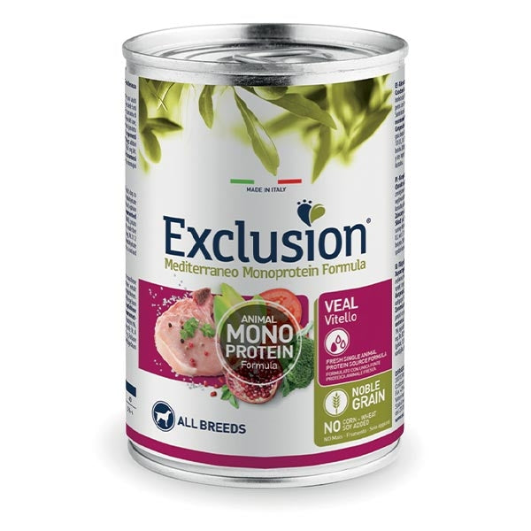 Exclusion Dog Mediterraneo Monoprotein Lattina 400g