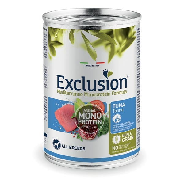 Exclusion Dog Mediterraneo Monoprotein Lattina 400g