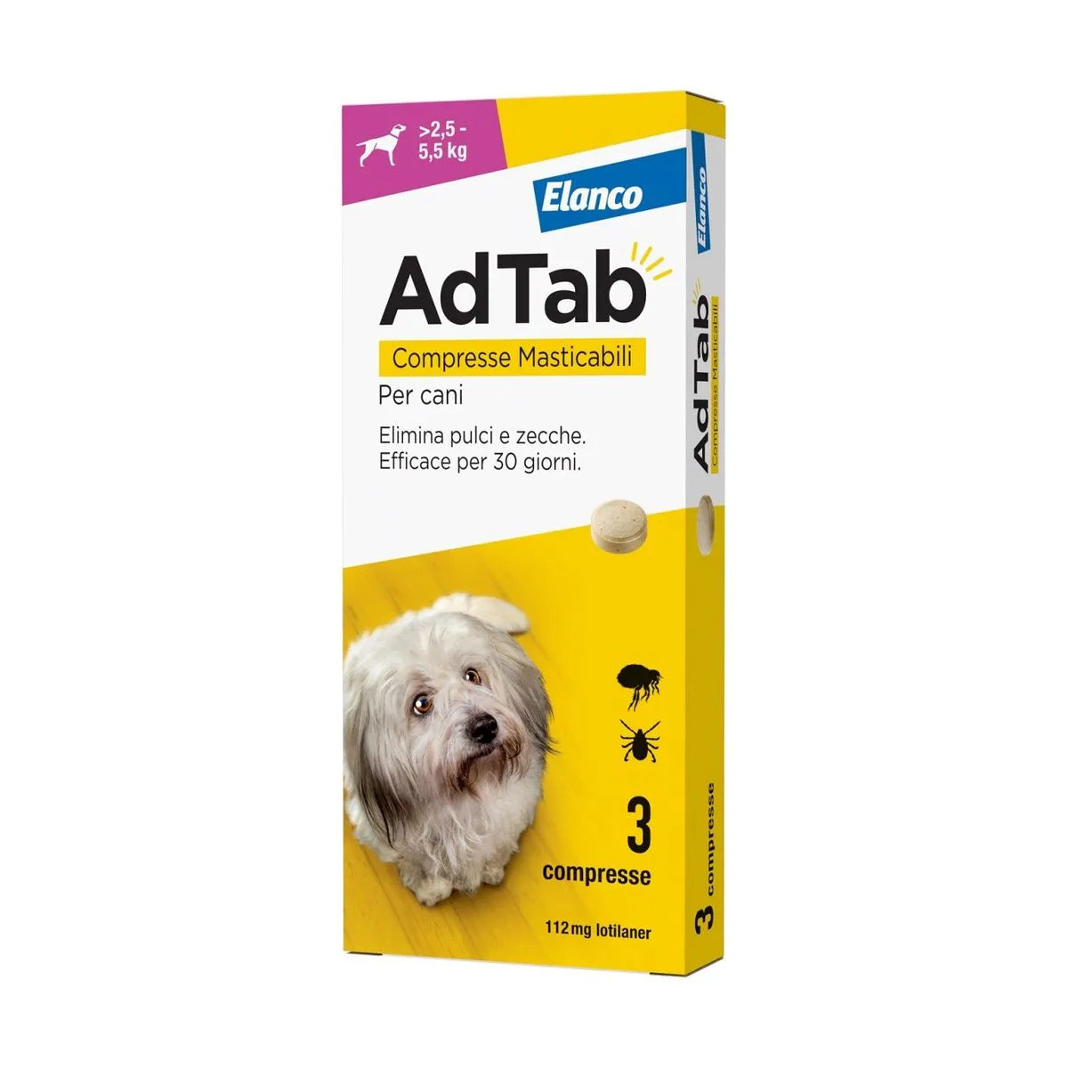 AdTab Compresse Masticabili Cane 2,5-5,5kg 112 MG
