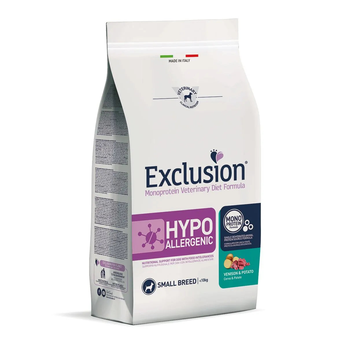 Exclusion Dog Diet Hypoallergenic Small Cervo e Patate 2kg