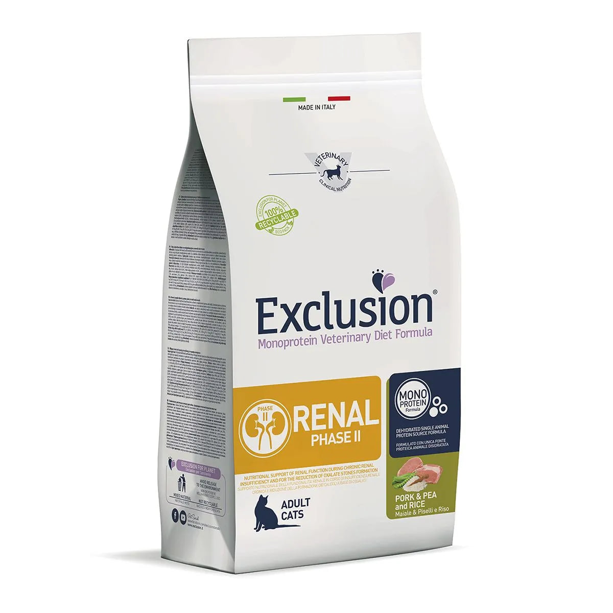 Exclusion Renal Fase 2 Adult Cat Maiale Piselli e Riso