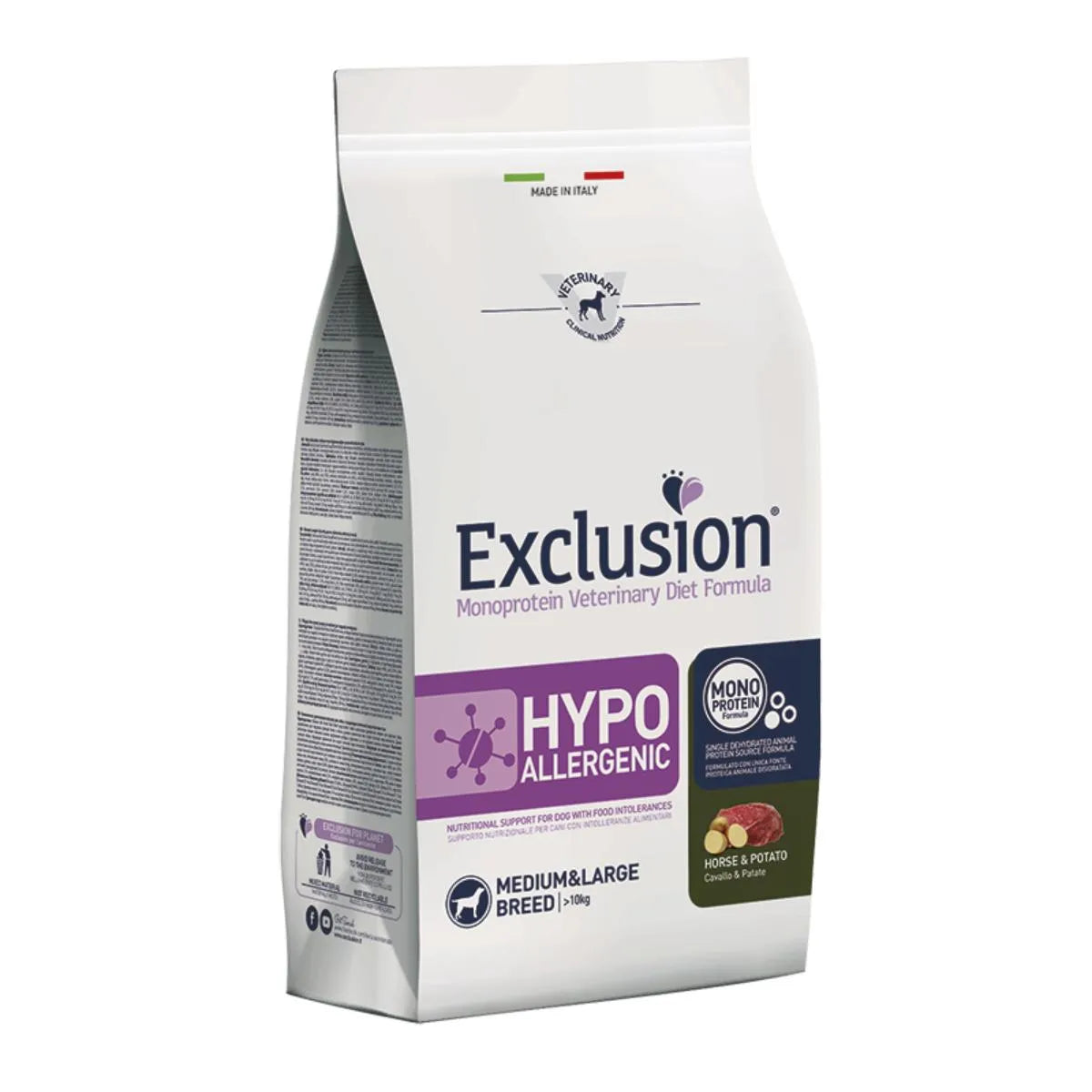 Exclusion Hypoallergenic Dog Medium&Large Cavallo e Patate 2kg
