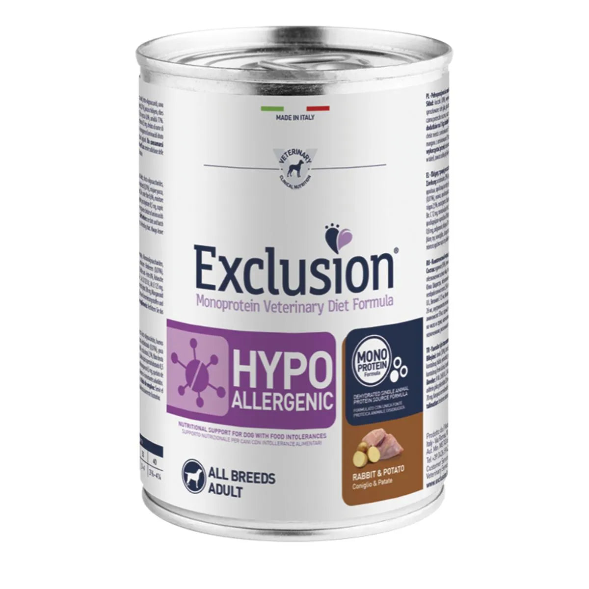 Exclusion Dog Diet Hypoallergenic All Breeds Lattina 400G