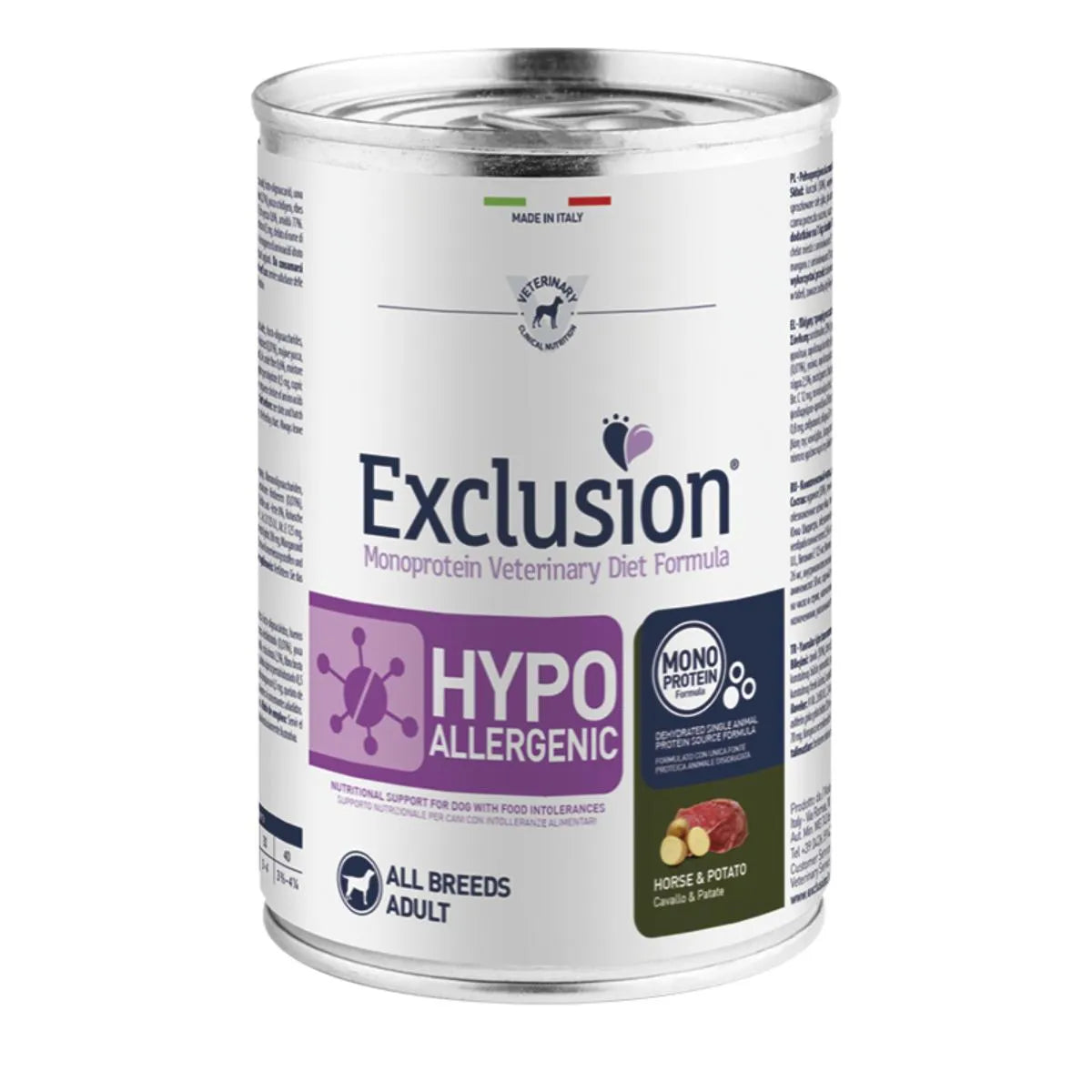Exclusion Dog Diet Hypoallergenic All Breeds Lattina 400G