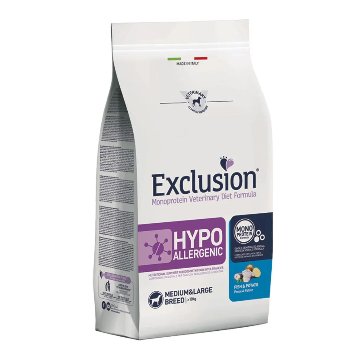 Exclusion - Dog Diet Hypoallergenic Adult Medium Large Pesce e Patate