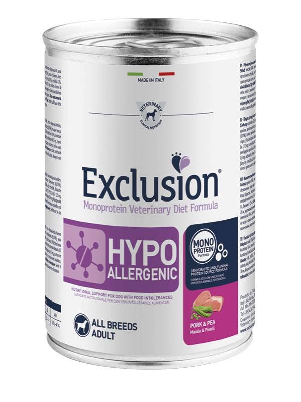 Exclusion Dog Diet Hypoallergenic All Breeds Lattina 400G