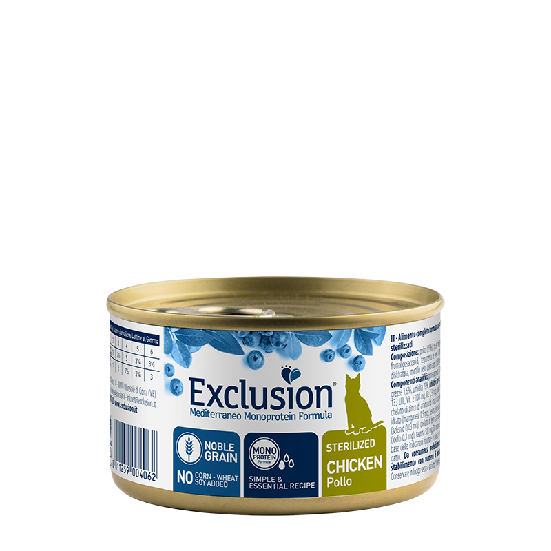 Exclusion Monoprotein Per Gatti Sterilizzati 85gr