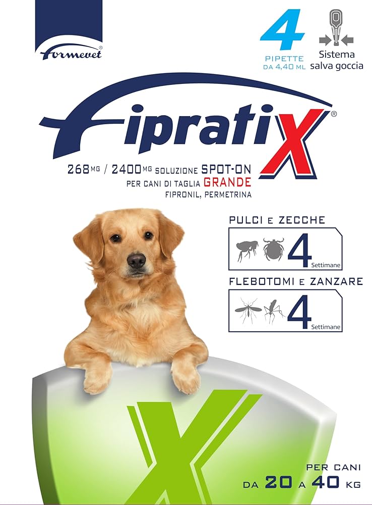 Fipratix pipette per Cane antiparassitario pulci 4 Pipette