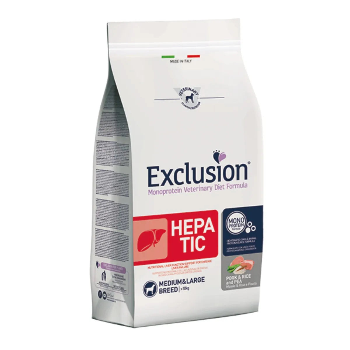 Exclusion Dog Hepatic Medium Large Maiale Riso e Piselli