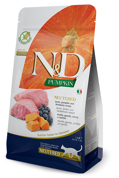 Farmina N&D Pumpkin Gatto Neutered Agnello e Mirtillo 1,5kg