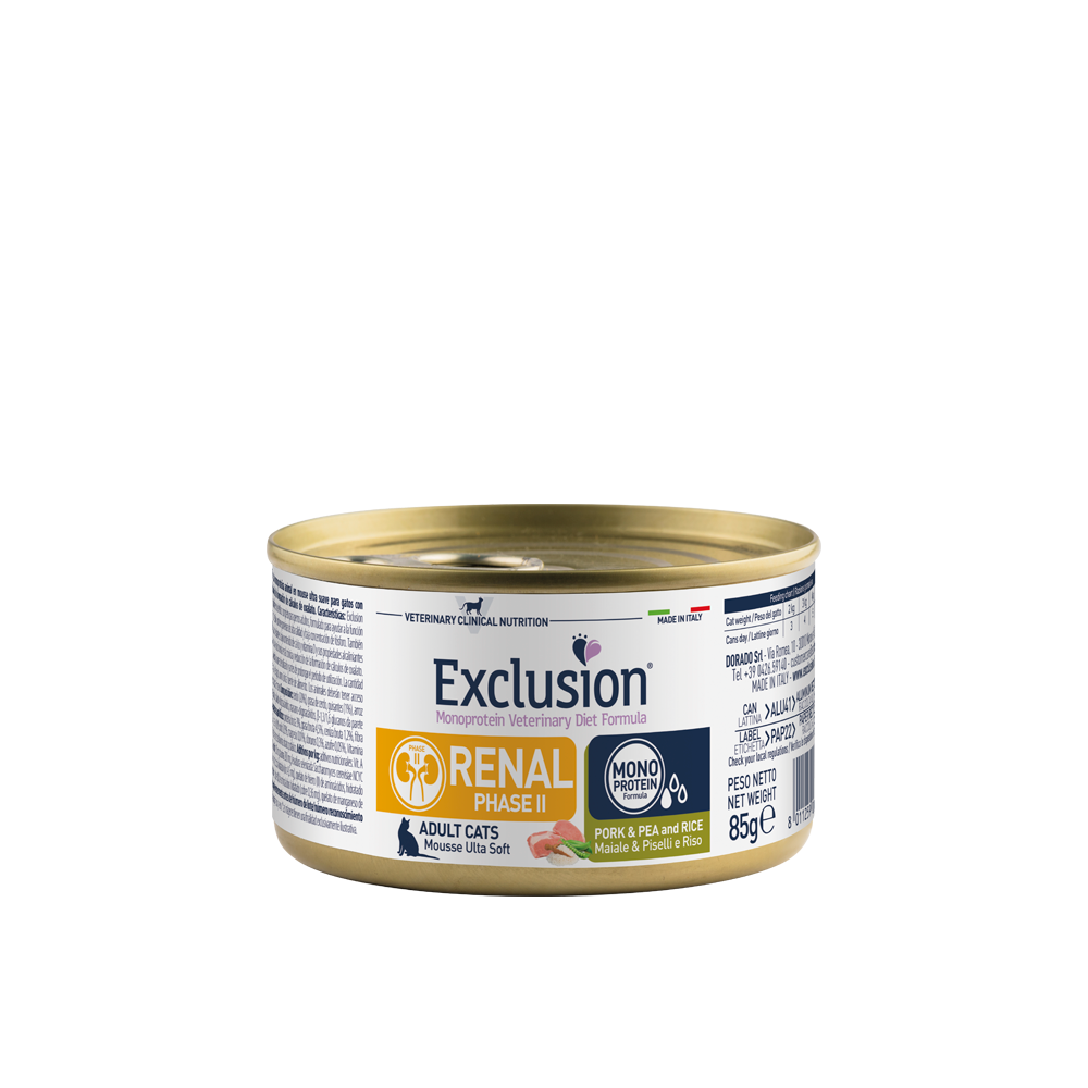 EXCLUSION RENAL PHASE 2 GATTO MAIALE PISELLI E RISO 85GR