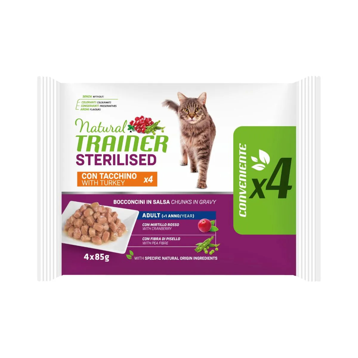 Natural Trainer Cat Wet Flowpack Sterilised