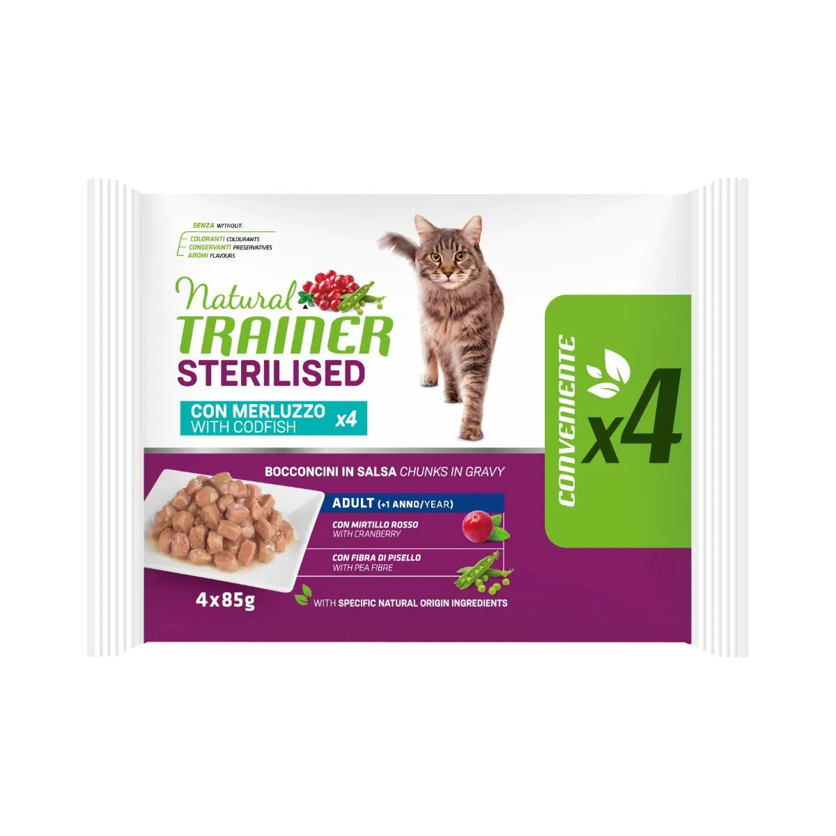 Natural Trainer Cat Wet Flowpack Sterilised